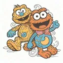 elmo and Cookie Monster  tattoo design idea