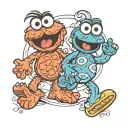 elmo and Cookie Monster  tattoo design idea