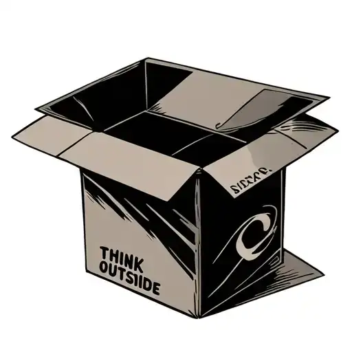 think outside the box tattoo design idea