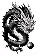 dragon shenron dragon ball z with dragon balls tattoo design idea