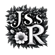 "J S S R" flower growing same branch tattoo design idea