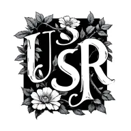"J S S R" flower growing same branch tattoo design idea