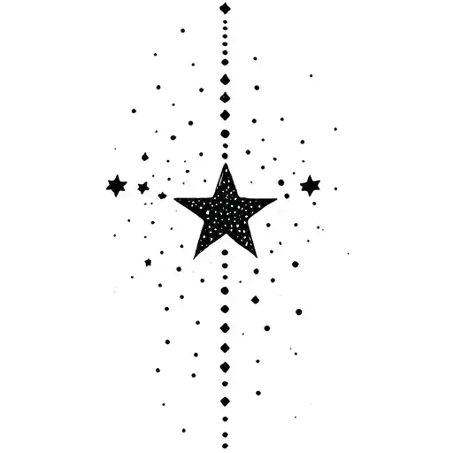 Coverup Stars and Dots tattoo design idea