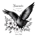 Child names and birth dates tattoo design idea