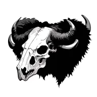 bison skull tattoo design idea