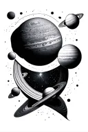 solar system planets tattoo design idea