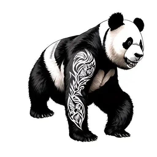 panda bjj  no-gi wearing tattoo design idea