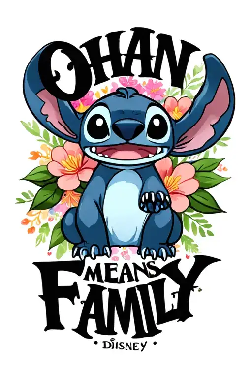 "OHANA MEANS FAMILY " "OHANA MEANS FAMILY " Disneys Stich animation "Lilu and Stich" tattoo design idea
