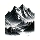mountain landscape tattoo design idea