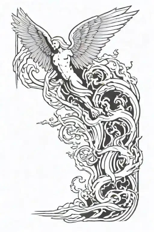 heaven vs hell tattoo design idea