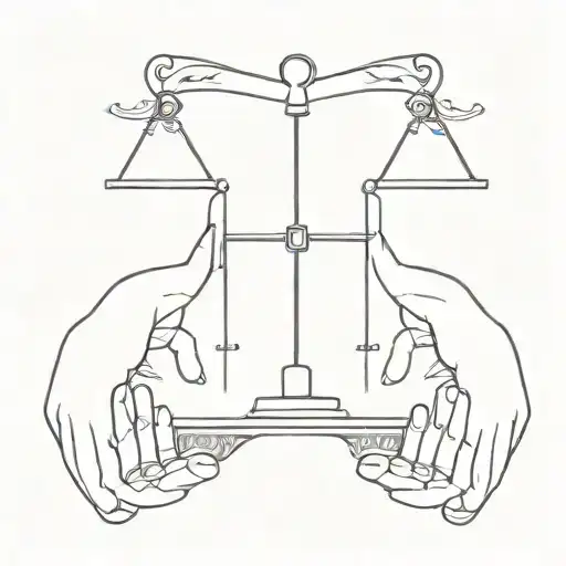 Incorporate a minimalist design of a hand holding a scale symbolizing control over greed tattoo design idea