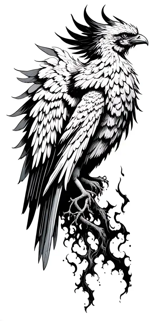 phenix bird rising from the ashes tattoo design idea