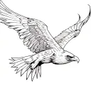 simple eagle soaring tattoo design idea