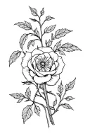 flowers and vines that represent endometriosis survivor Gemini rose tattoo design idea