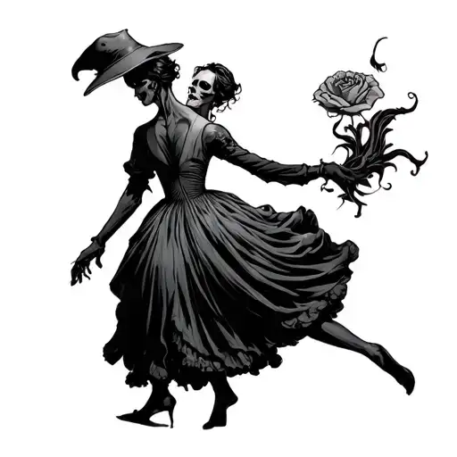 Macabre dance tattoo design idea