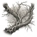 courage in tree branches tattoo design idea