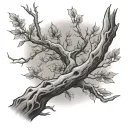 courage in tree branches tattoo design idea