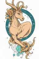 Capricorn constellation intertwined tattoo design idea