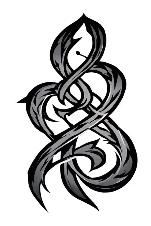 anime logos intertwined tattoo design idea