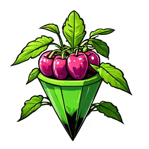 sims cowplant with plumbob tattoo design idea