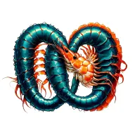 shrimp and eel shaped like heart intertwined tattoo design idea