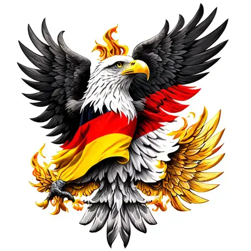 Feuerweuto federal eagle and Germany flag tattoo design idea