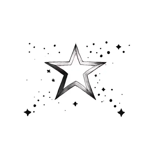 Coverup Stars and Dots tattoo design idea