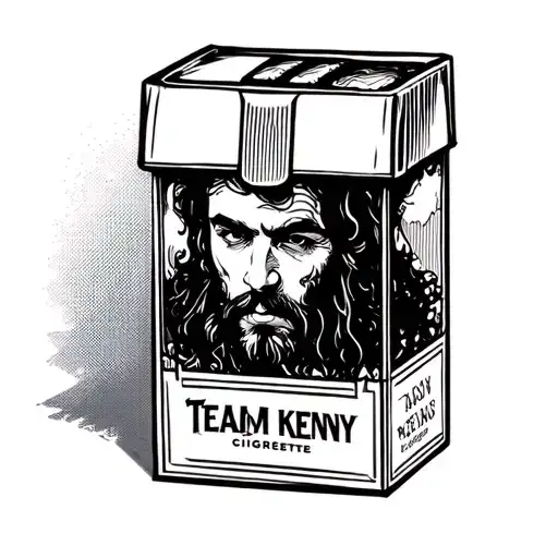 TEAM KENNY brand cigarette pack tattoo design idea