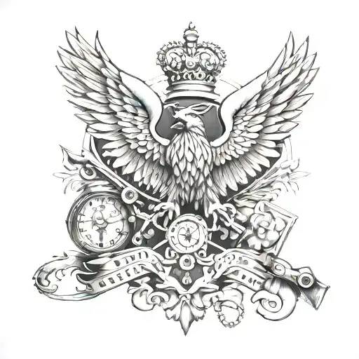 Polish eagle, cross, teacher, microscope tattoo design idea
