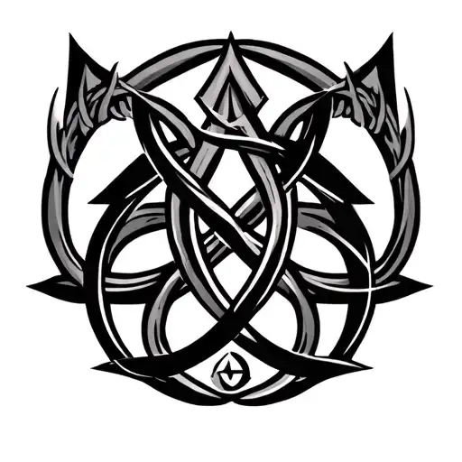 hermetic symbol intertwined tattoo design idea