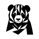 panda face tattoo design idea