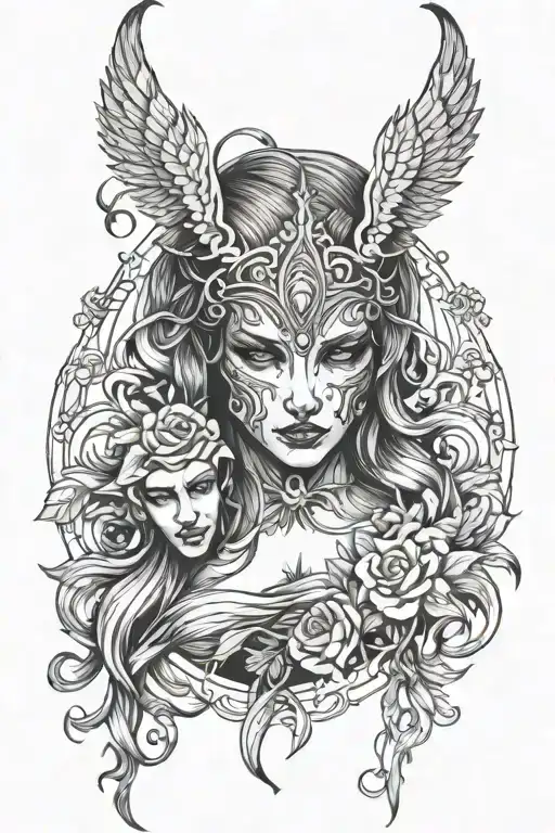Virgo devil tattoo design idea