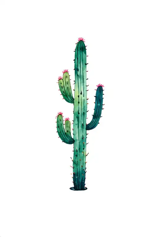 Arizona Valleywide fountain cactus tattoo design idea