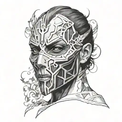 Mask of Emily Dishonored 2 tattoo design idea