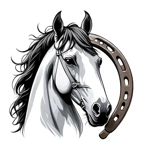 Horse And Horseshoe tattoo design idea