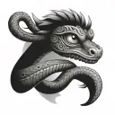 mayan eyes snake tattoo design idea