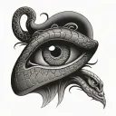 mayan eyes snake tattoo design idea