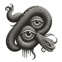 mayan eyes snake tattoo design idea