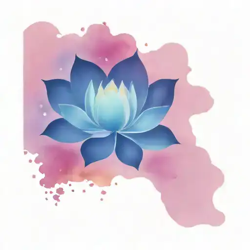 lotus, moon, stars surrounding tattoo design idea