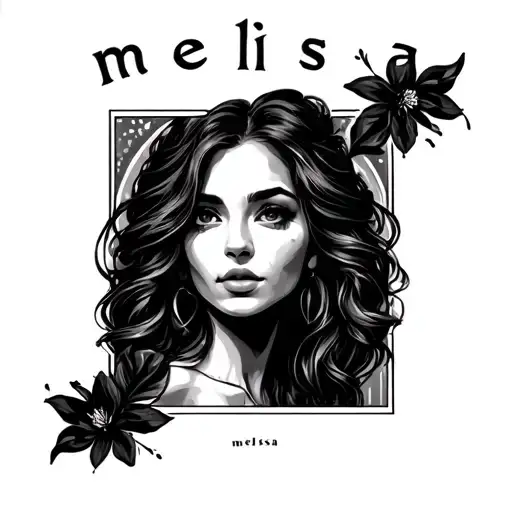 "melissa" women tattoo design idea