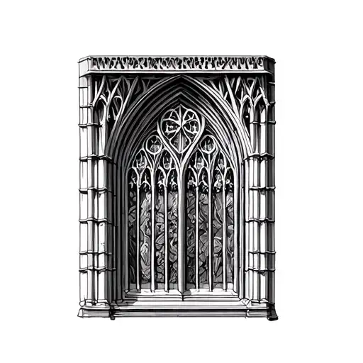 Gothic Cathedral Window tattoo design idea