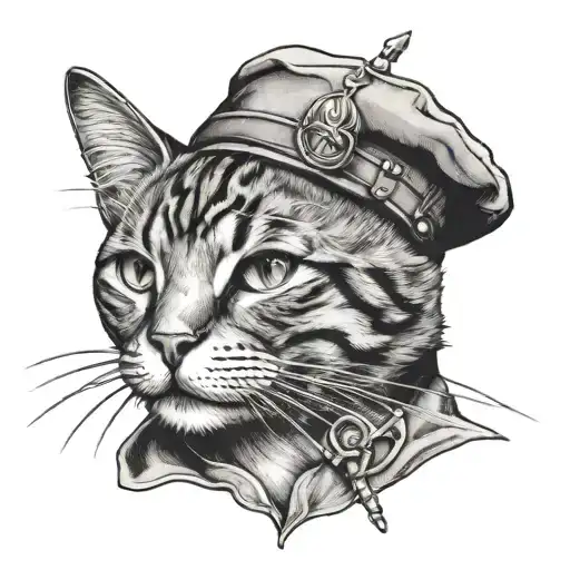 chershire cat, special forces beret, daggers behind  tattoo design idea