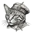 chershire cat, special forces beret, daggers behind  tattoo design idea