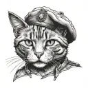 chershire cat, special forces beret, daggers behind  tattoo design idea