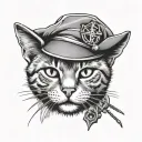 chershire cat, special forces beret, daggers behind  tattoo design idea