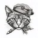 chershire cat, special forces beret, daggers behind  tattoo design idea