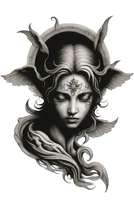 angel, in utero nirvana tattoo design idea