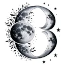  moons move in phases incorporated representing giveing grace to growth throughout life tattoo design idea