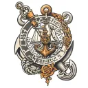 ship spanner anchor cadet  tattoo design idea