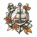 ship spanner anchor cadet  tattoo design idea